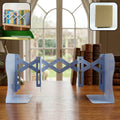 Expandable book stand holding multiple books on desk