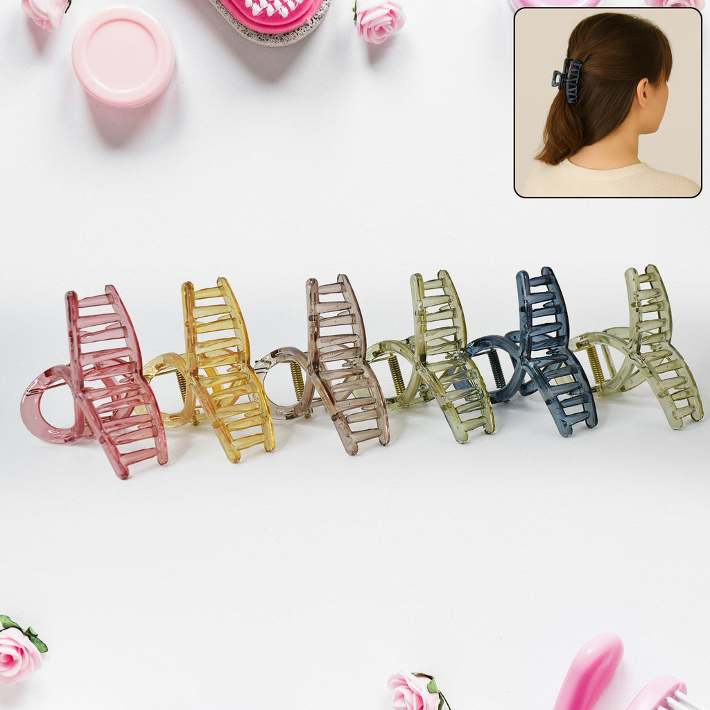 Front view of plastic hair clamp hair accessory with matte finish