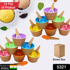 Twelve-piece ice cream bowl set packaged in a colorful retail box.