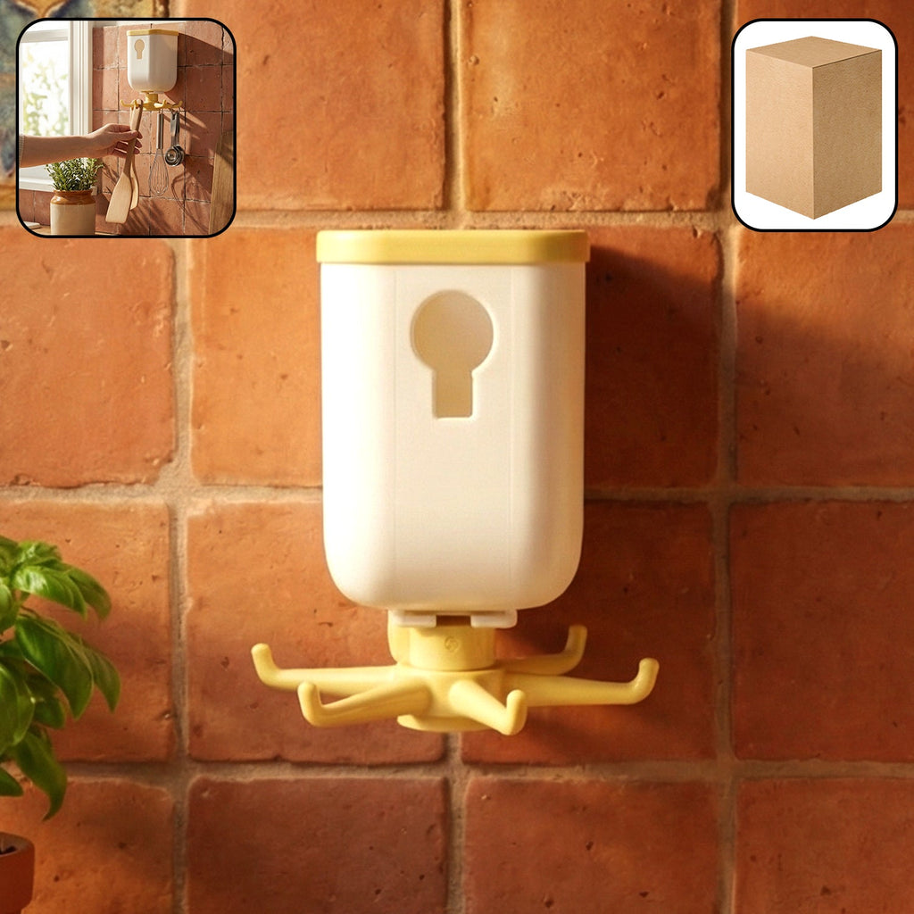 360° rotating sticky heavy duty wall hook firmly mounted on smooth surface