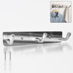 Stainless steel wall mounted coat hook rack with three durable hooks