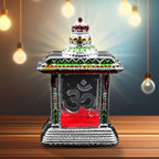 Handcrafted Om Temple with adhesive base for car dashboard or home.
