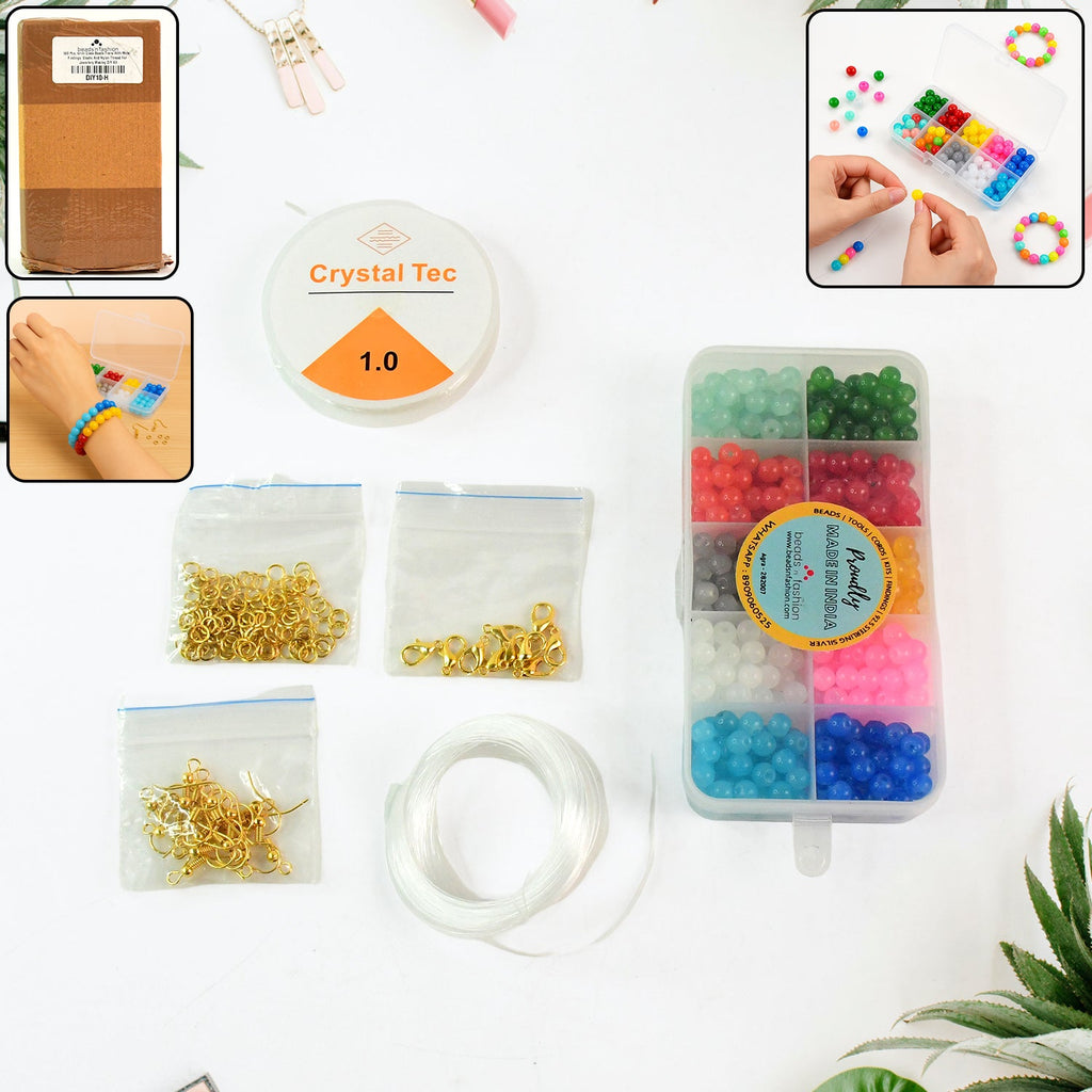 Assorted bead assortment in DIY Jewellery Making Kit for creative bracelet making