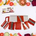 Quickslice 6-in-1 vegetable slicer set with multiple blades for versatile food prep.