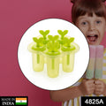 Ice candy mold with six compartments for making homemade treats.