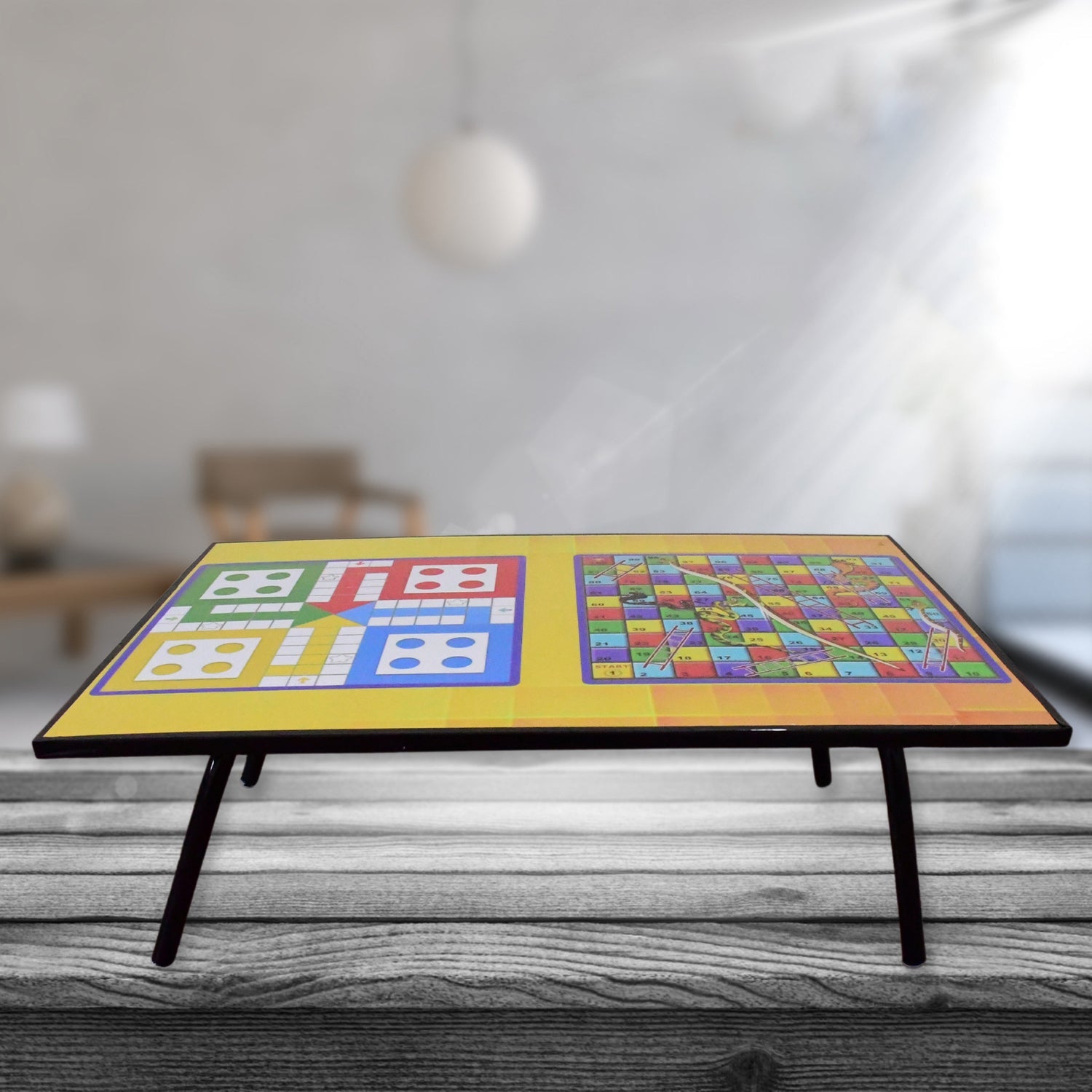 Foldable Study Table with a ludo game design, perfect for kids.