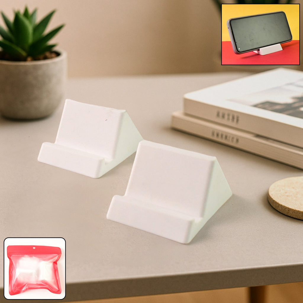Assorted color compact plastic mobile phone holder stand with triangular design