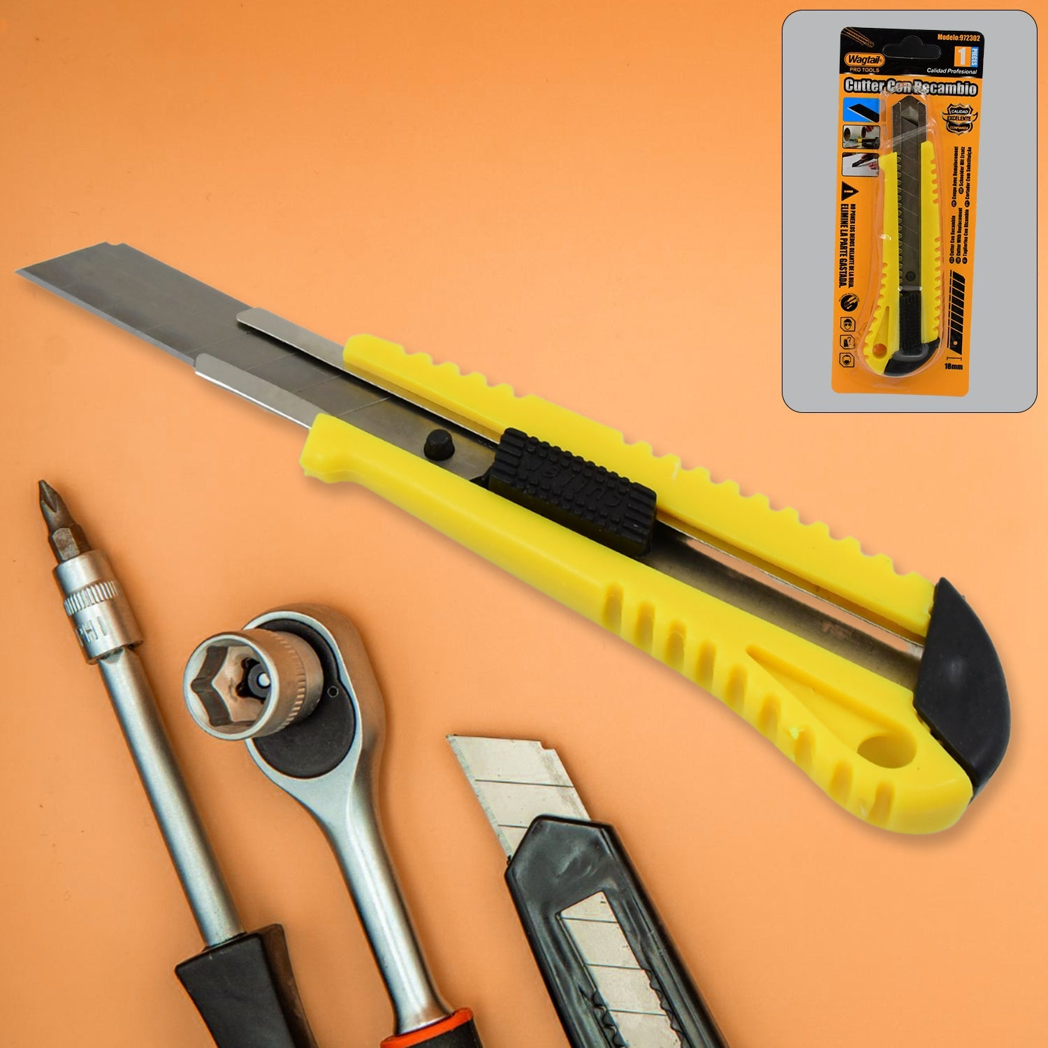 Heavy Duty Cutter Knife in action, precisely cutting through material.