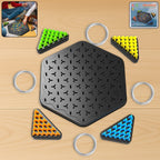 Triangle Color Matching Puzzle Board Game with colorful triangular pegs on hexagonal base