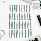 A set of 36 colourful plastic cloth pegs in a clear plastic basket, ready for laundry.