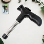 Coconut opener tool with ergonomic handle and stainless steel tube