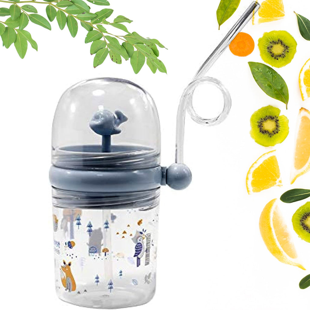 Front view of the Whale Spray Sippy Cup in blue, featuring a cute whale design and straw lid.