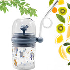 Front view of the Whale Spray Sippy Cup in blue, featuring a cute whale design and straw lid.