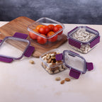 Leak-proof food storage container set made from BPA-free plastic