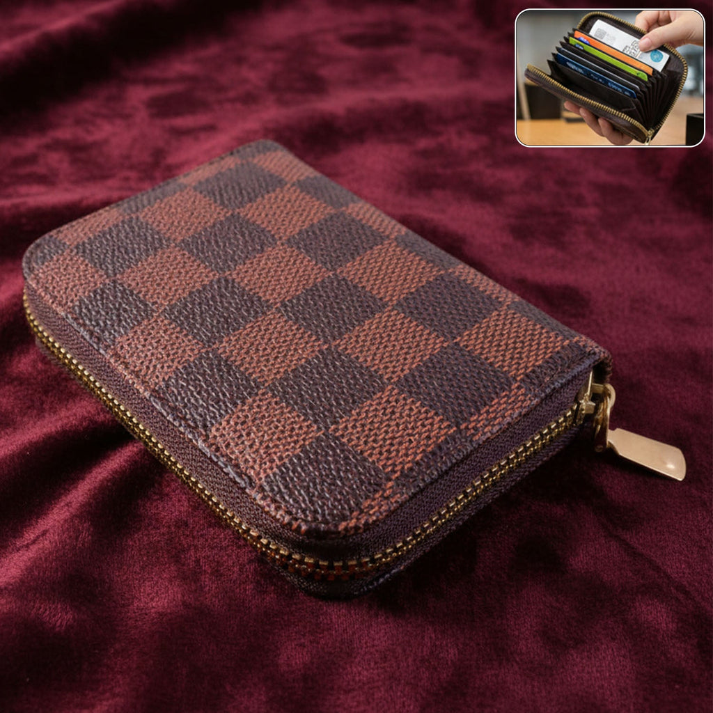 Compact zip card holder wallet in mini size
