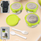 Ganesh Stainless Steel Tiffin Lunch Box with 4-side clip lock lid, perfect for meals on the go.