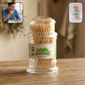 Premium wooden toothpick jar pack with transparent storage container