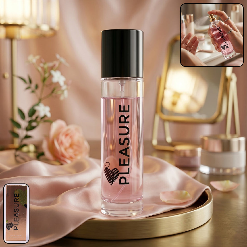 Pleasure Eau de Parfum spray bottle with floral fragrance