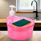 Sleek liquid soap dispenser featuring a transparent plastic body for easy monitoring.