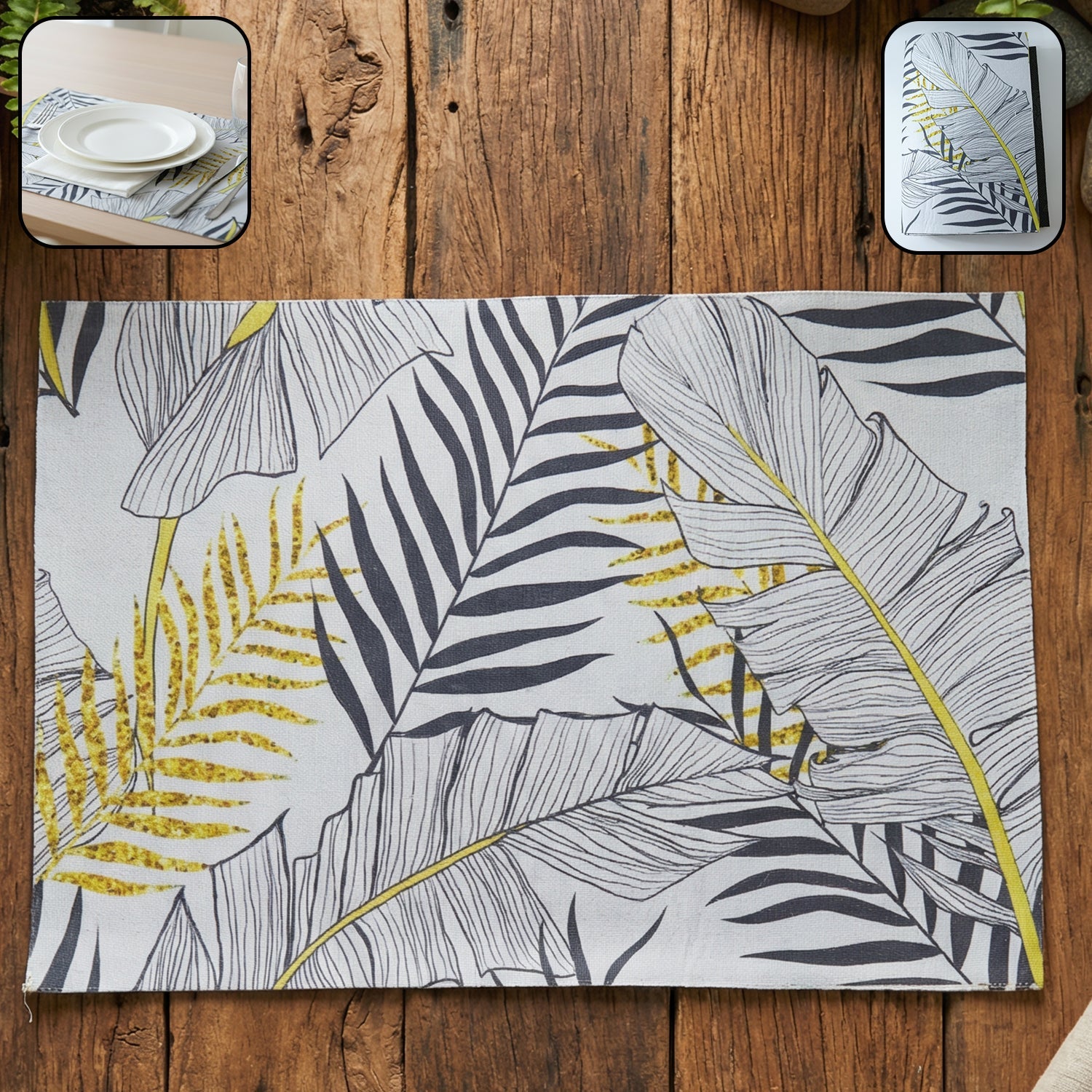 Heat resistant reversible dining placemat protecting table surfaces