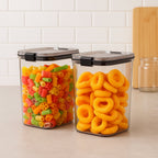 1200 ML airtight food storage container set in transparent BPA-free plastic with clip lock lid