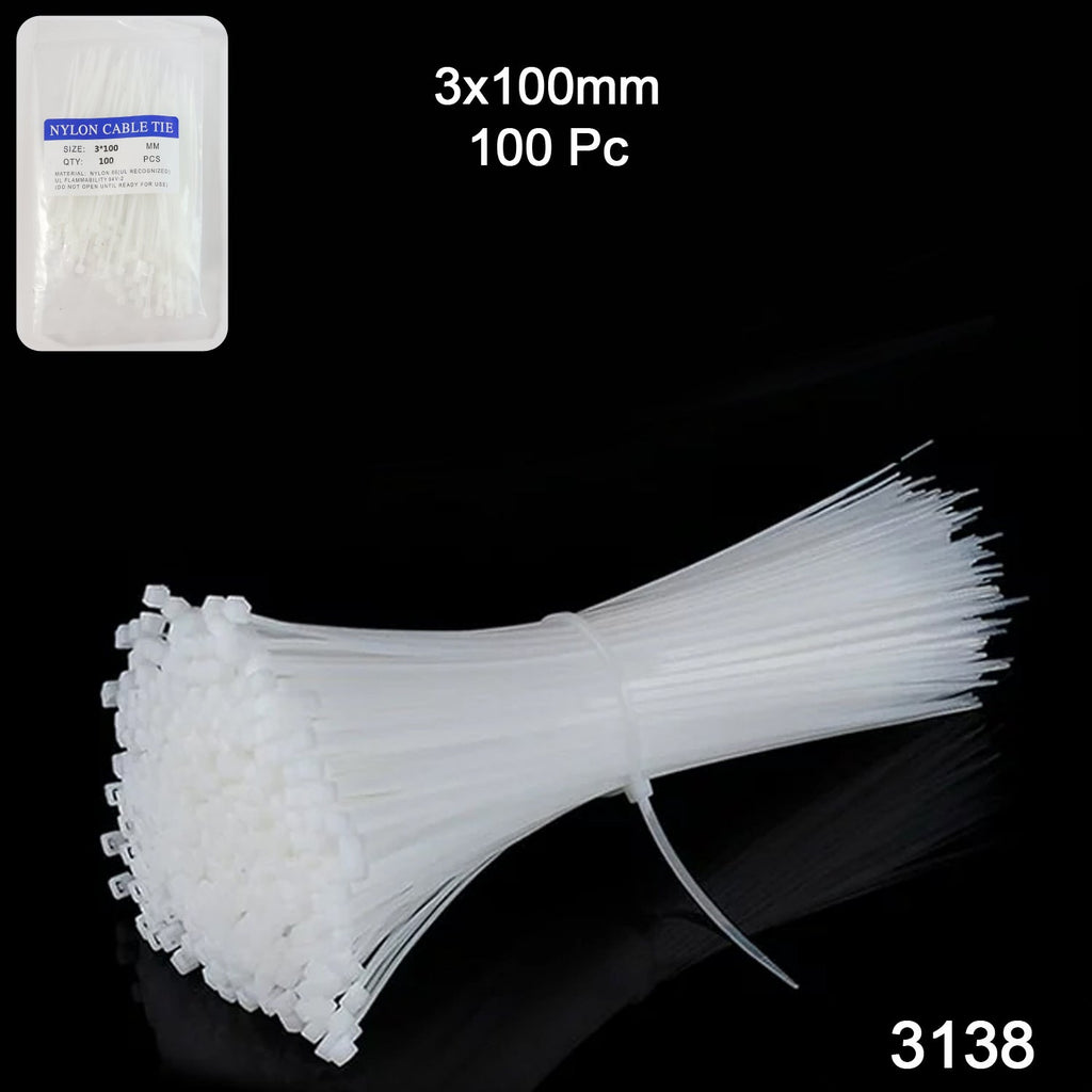 Close-up of a self-locking nylon cable tie securing a bundle of wires.