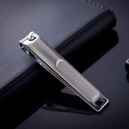 Folding mechanism of the stainless steel nail clippers, demonstrating compact storage.