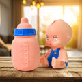 Aditi baby squeeze toy set with a yellow baby figure and milk bottle.