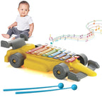 Vibrant Kids Musical Car Xylophone toy with a mallet, ready for play.