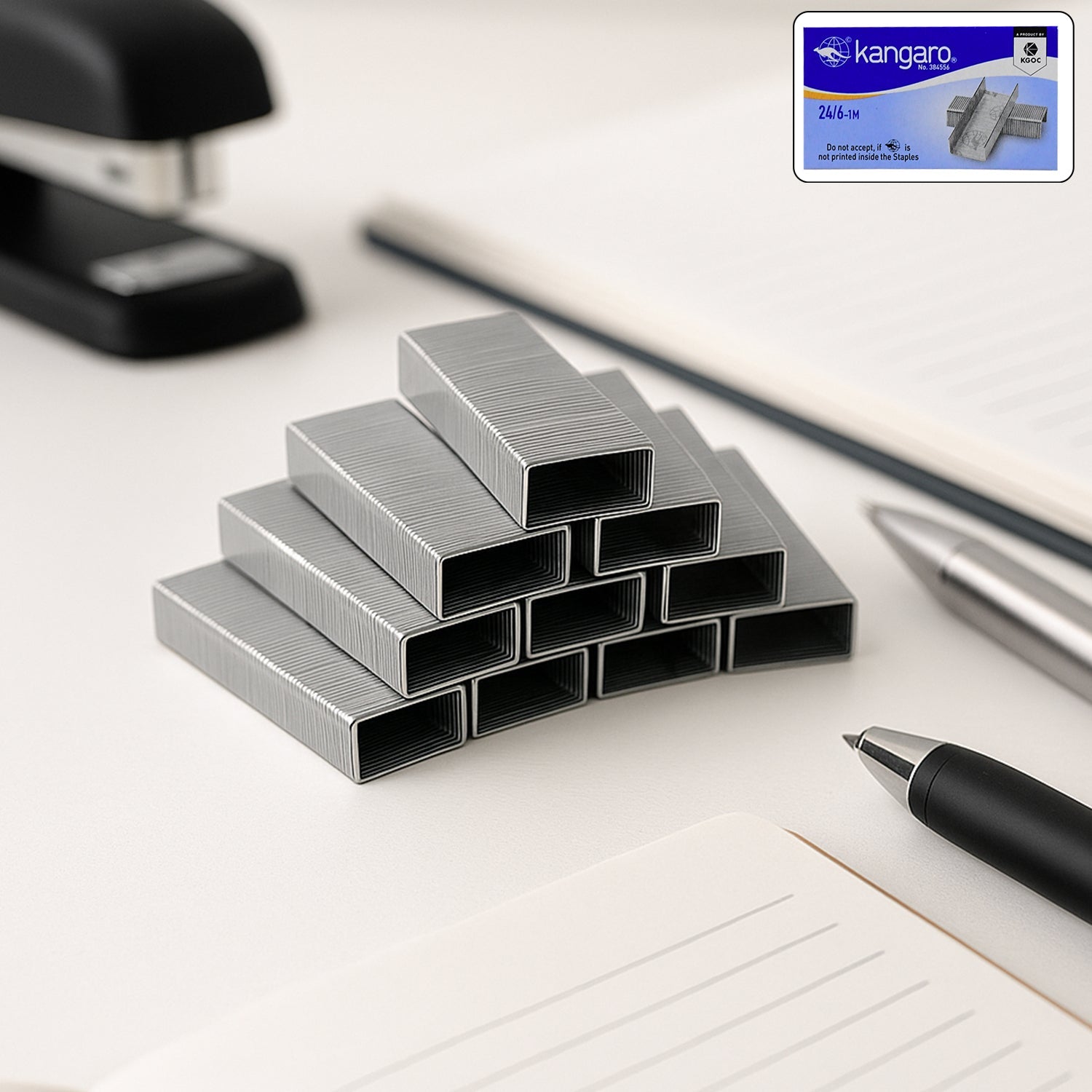 Box of 24/6 galvanized steel staples for office staplers