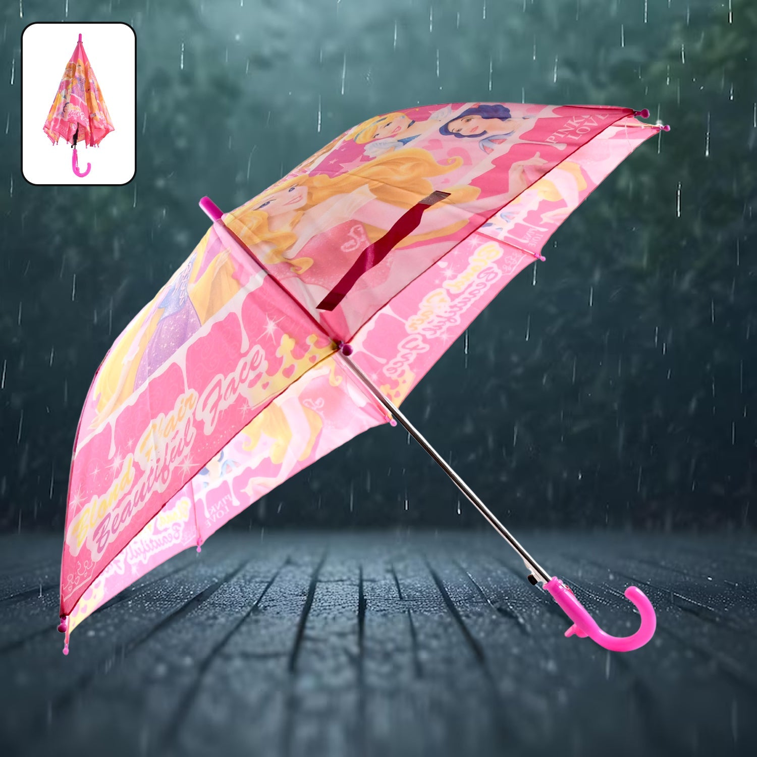Compact 3-fold umbrella neatly folded inside its protective capsule case.