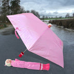Foldable cartoon umbrella with SunFlicker design for UV protection