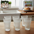 Unbreakable plastic water glasses set of 6 with frosted finish