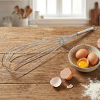 Stainless steel manual egg beater whisk with balloon wire design