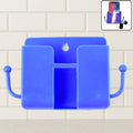 Blue wall mount mobile stand holding a phone securely