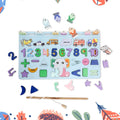 Aditi Wooden Number Puzzle board with colorful magnetic numbers.
