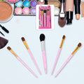 5-piece professional makeup brush kit with mixed color handles by BeautyBare