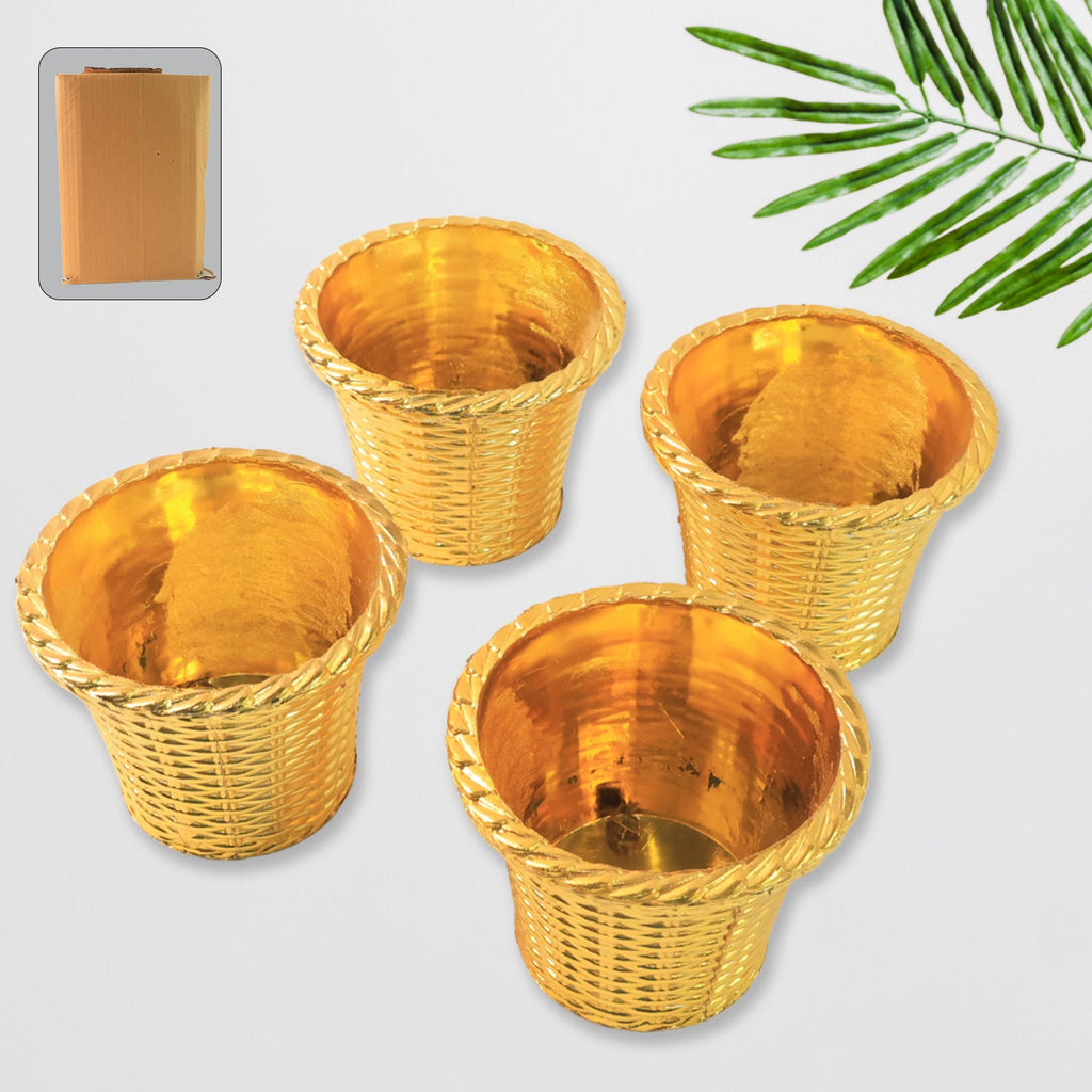 Set of four Valencia plastic flower pots for indoor and outdoor gardening