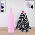 Heavy-duty floor cleaning mop refill with plastic bottle grip and absorbent cotton head
