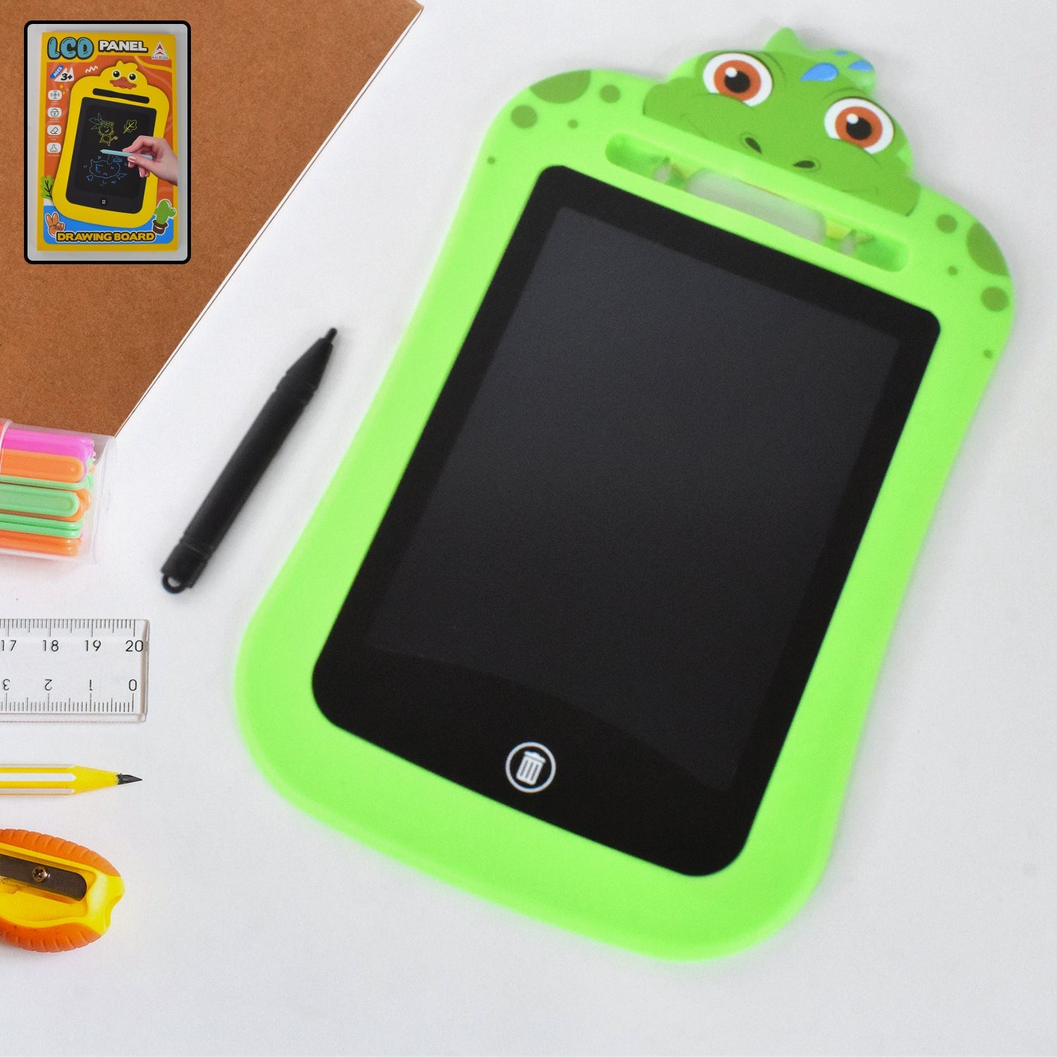 Close up of Kids LCD Writing Tablet eye-friendly digital display screen