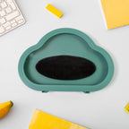 Front view of the green waterproof phone holder with a smartphone clearly visible inside.