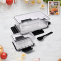 Plastic kitchen storage container set with airtight lock lids and spoon for fresh food storage