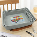 Set of 3 multi-purpose plastic storage trays with ergonomic handles