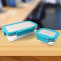 Stainless steel lunch box set with 700ml and 200ml leak-proof containers
