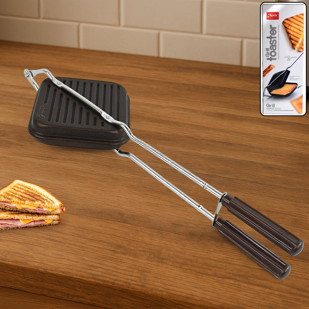 Grill Sandwich Toaster made with heavy gauge aluminium and double-layer non-stick coating