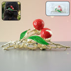 Berry fruit hair claw clip showcasing elegant leaf design on metal frame