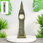 Side angle of Big Ben metal statue adding classic charm to a home setting