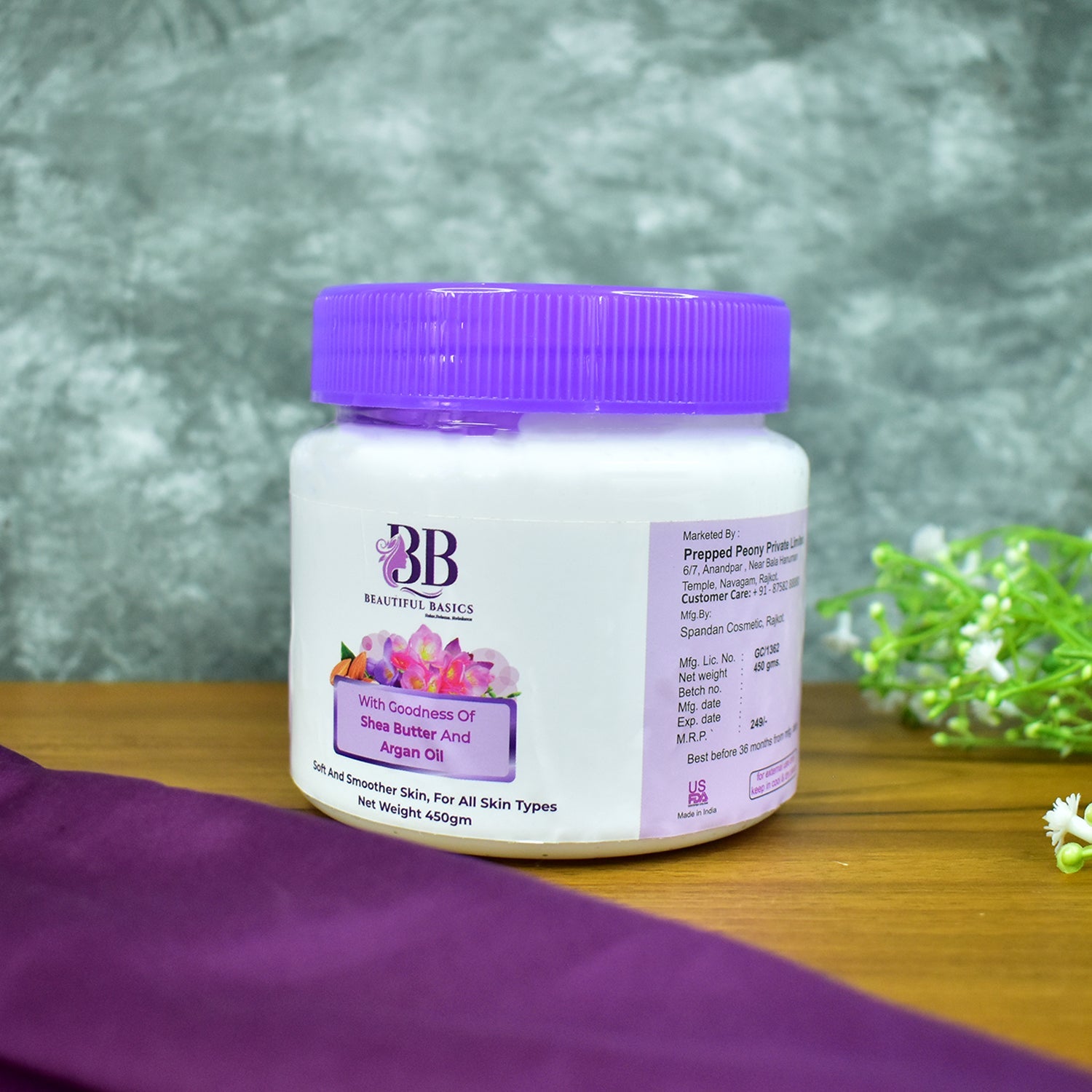 Shea Butter Body Cream with Argan Oil in a generous 450g jar.
