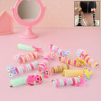 Colorful spiral hair braiding clips with cartoon designs for kids