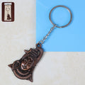 Lord Shiva face metal keychain with antique finish